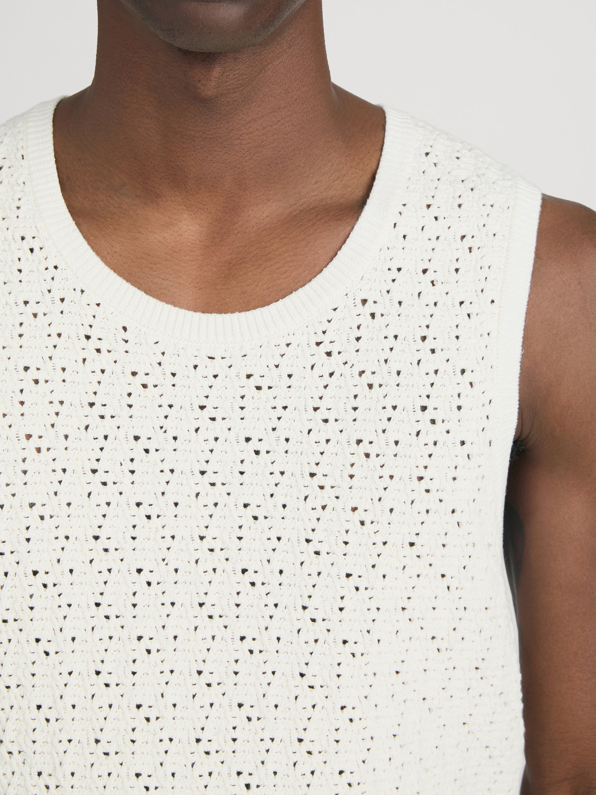 Open Stitch Tank -- Off White