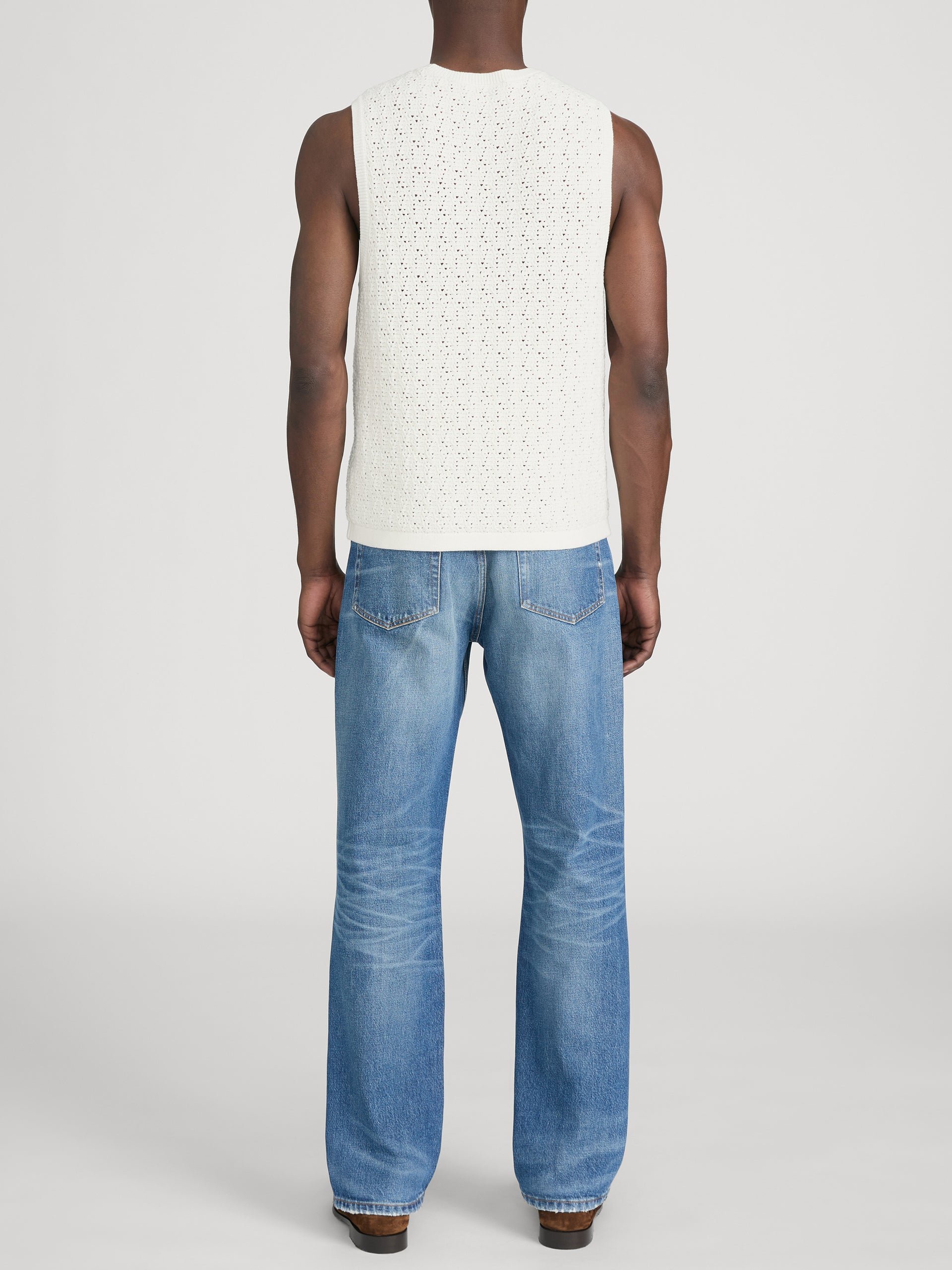 Open Stitch Tank -- Off White