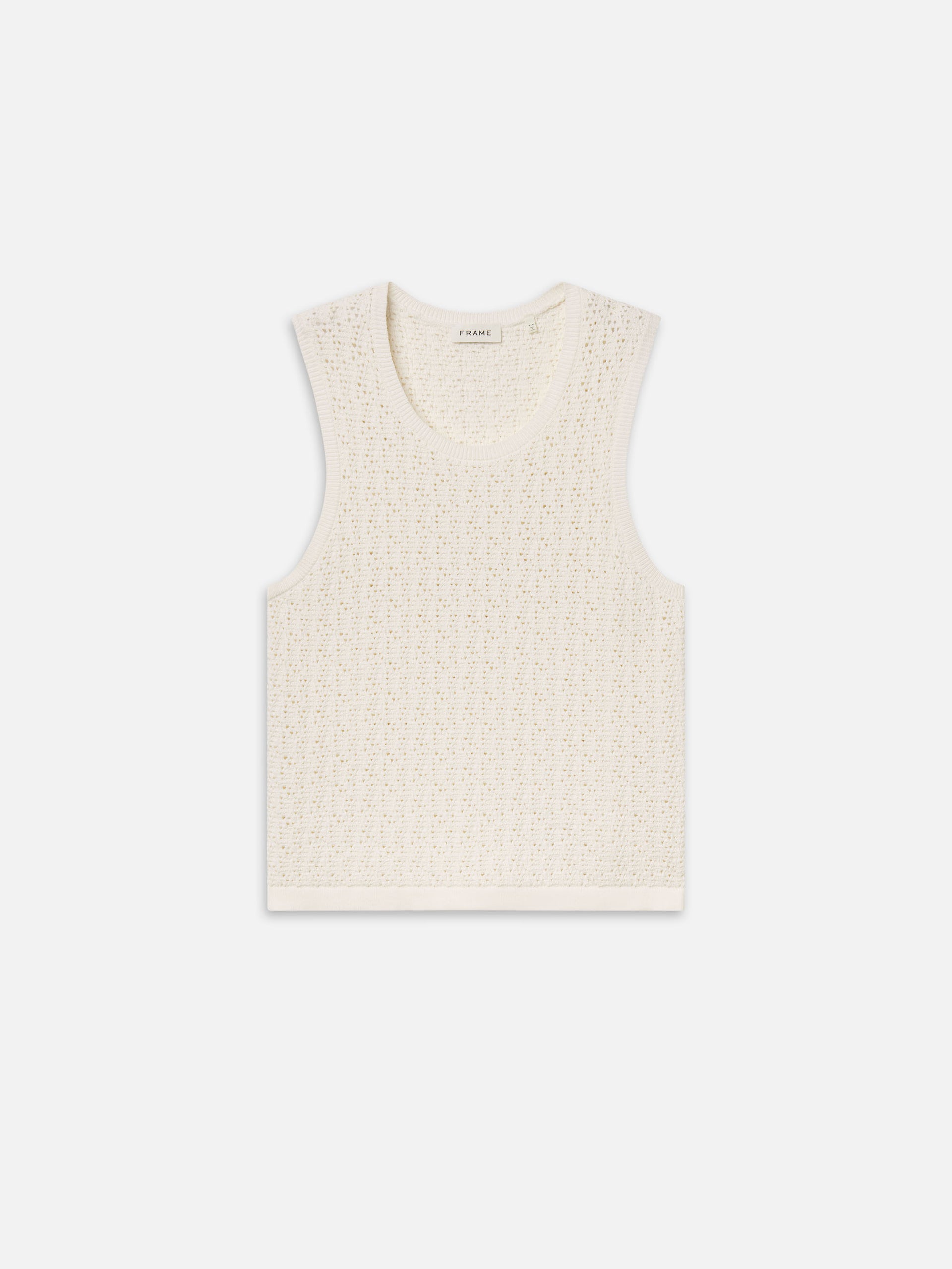 Open Stitch Tank -- Off White