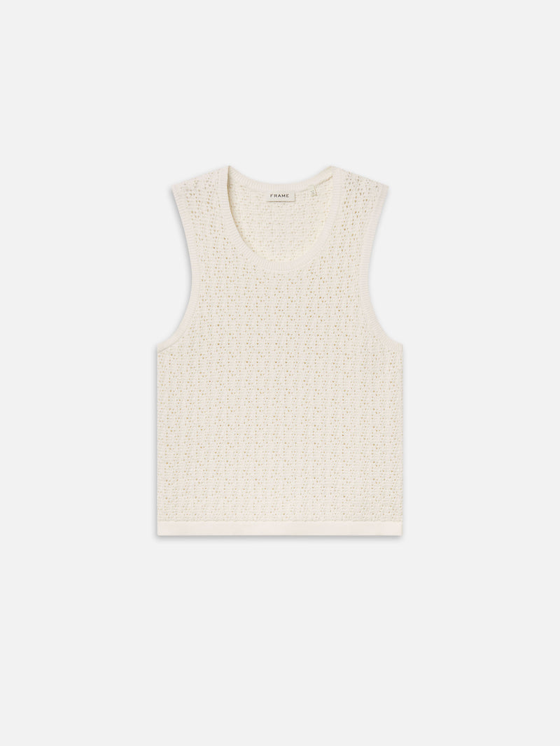 Open Stitch Tank -- Off White