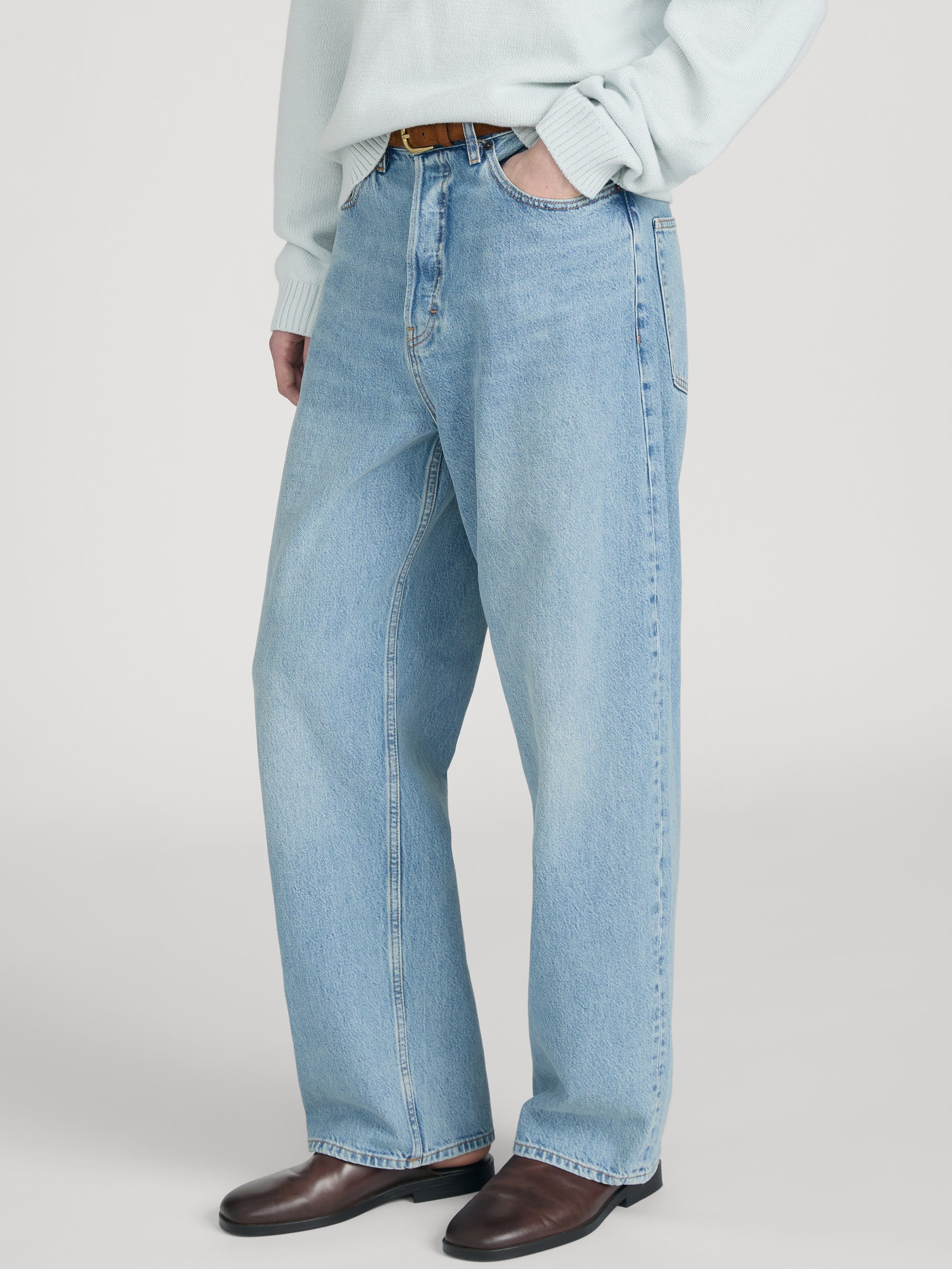 Jeans on model side 