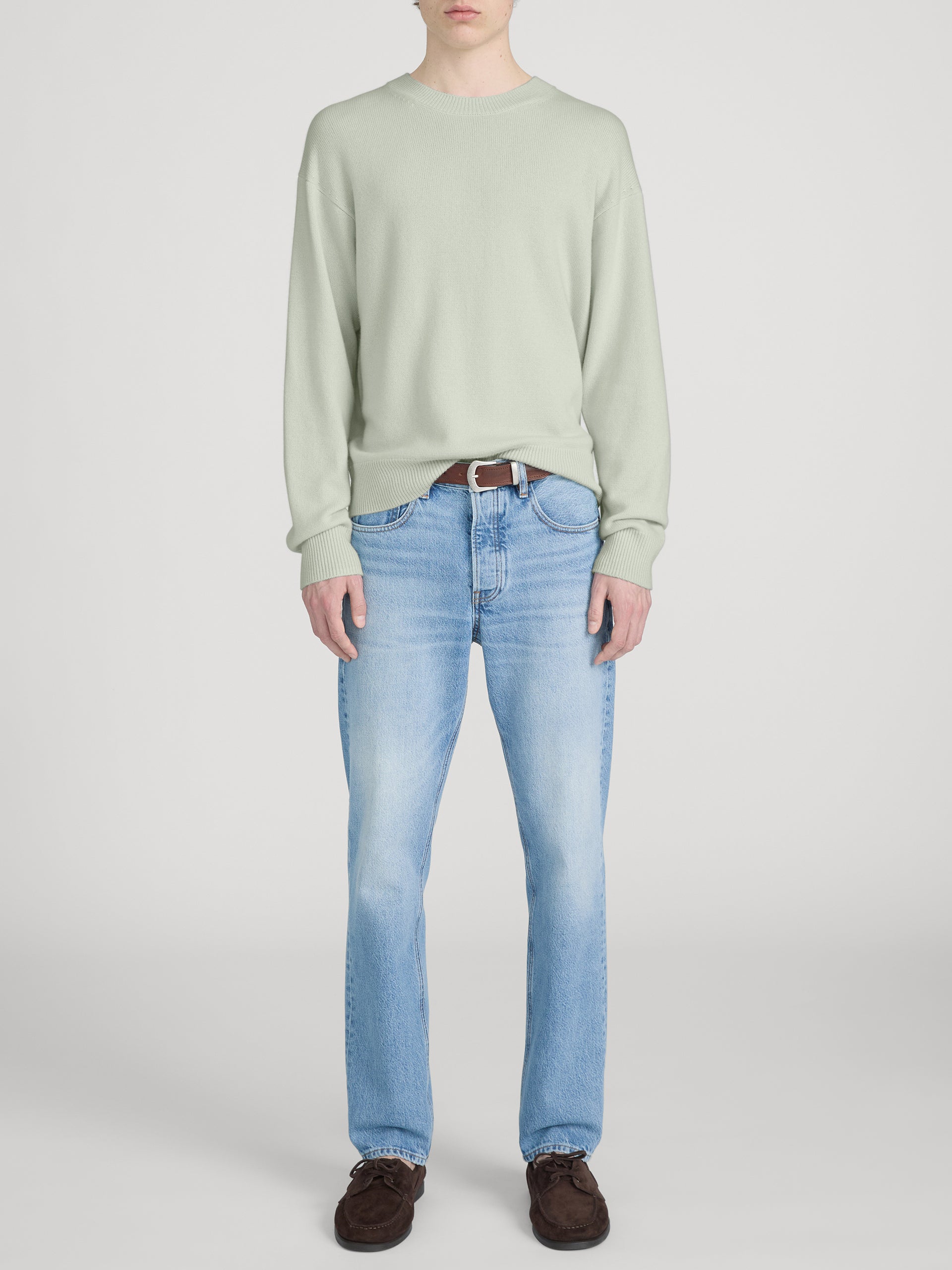 Lightweight Cashmere Crewneck -- Pale Green