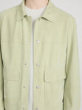 Suede Trucker Jacket -- Soft Pistachio