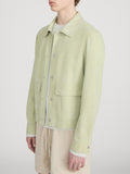 Suede Trucker Jacket -- Soft Pistachio