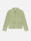 Suede Trucker Jacket -- Soft Pistachio