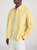 Leather Zip-Up Shirt -- Bold Yellow