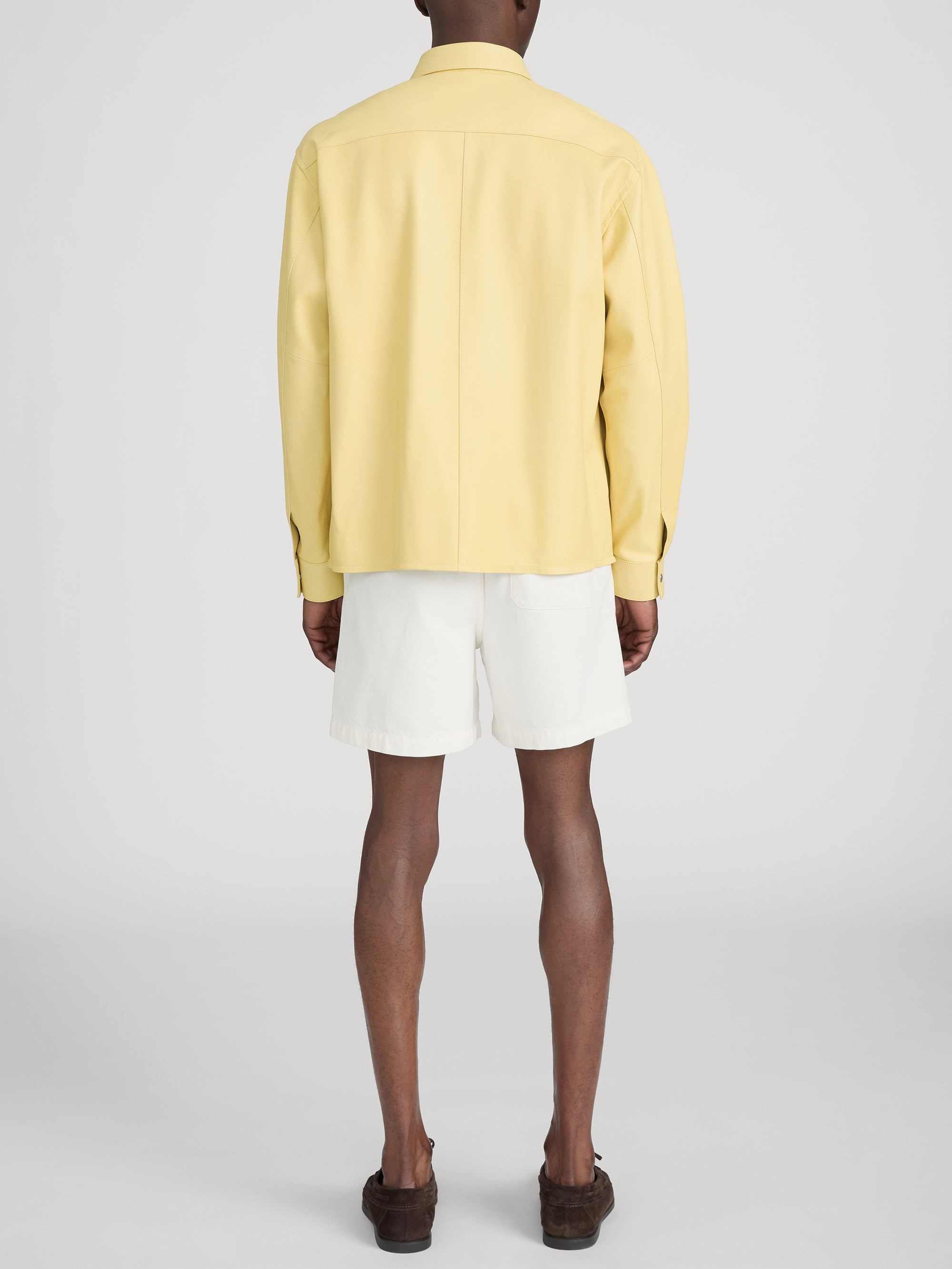 Leather Zip-Up Shirt -- Bold Yellow