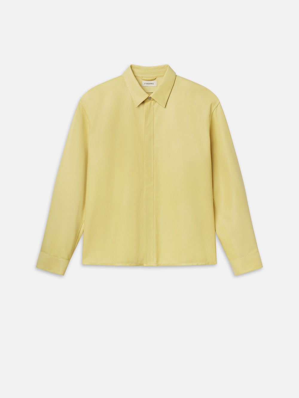 Leather Zip-Up Shirt -- Bold Yellow