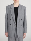 Unlined Double Breasted Blazer -- Grey Melange
