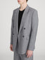 Unlined Double Breasted Blazer -- Grey Melange