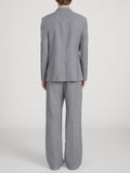 Unlined Double Breasted Blazer -- Grey Melange