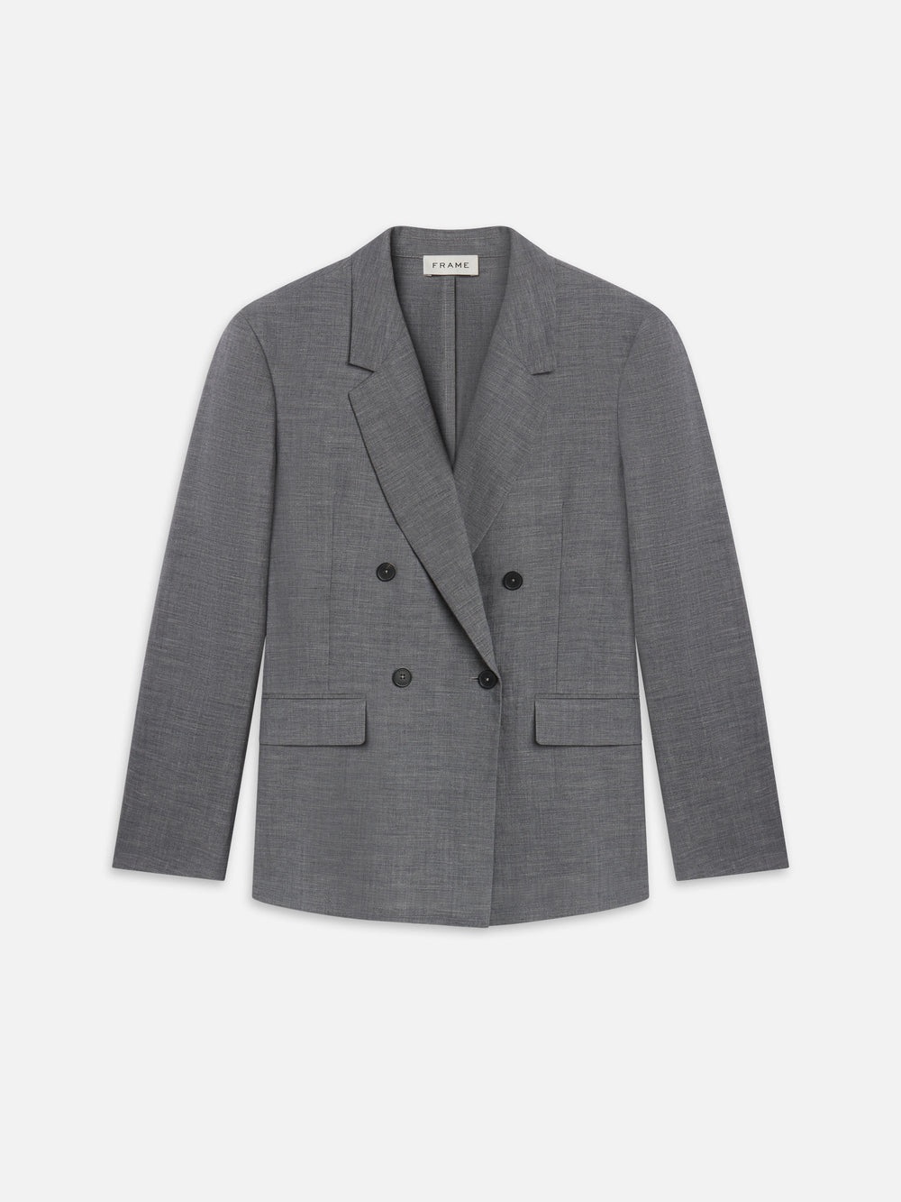 Unlined Double Breasted Blazer -- Grey Melange