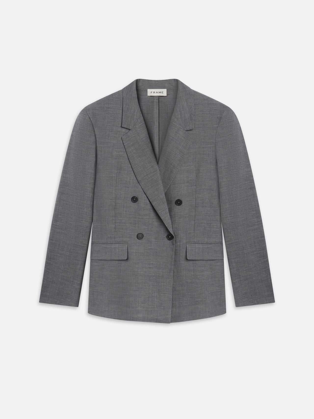 Unlined Double Breasted Blazer -- Grey Melange