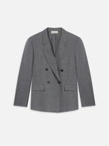 Unlined Double Breasted Blazer -- Grey Melange