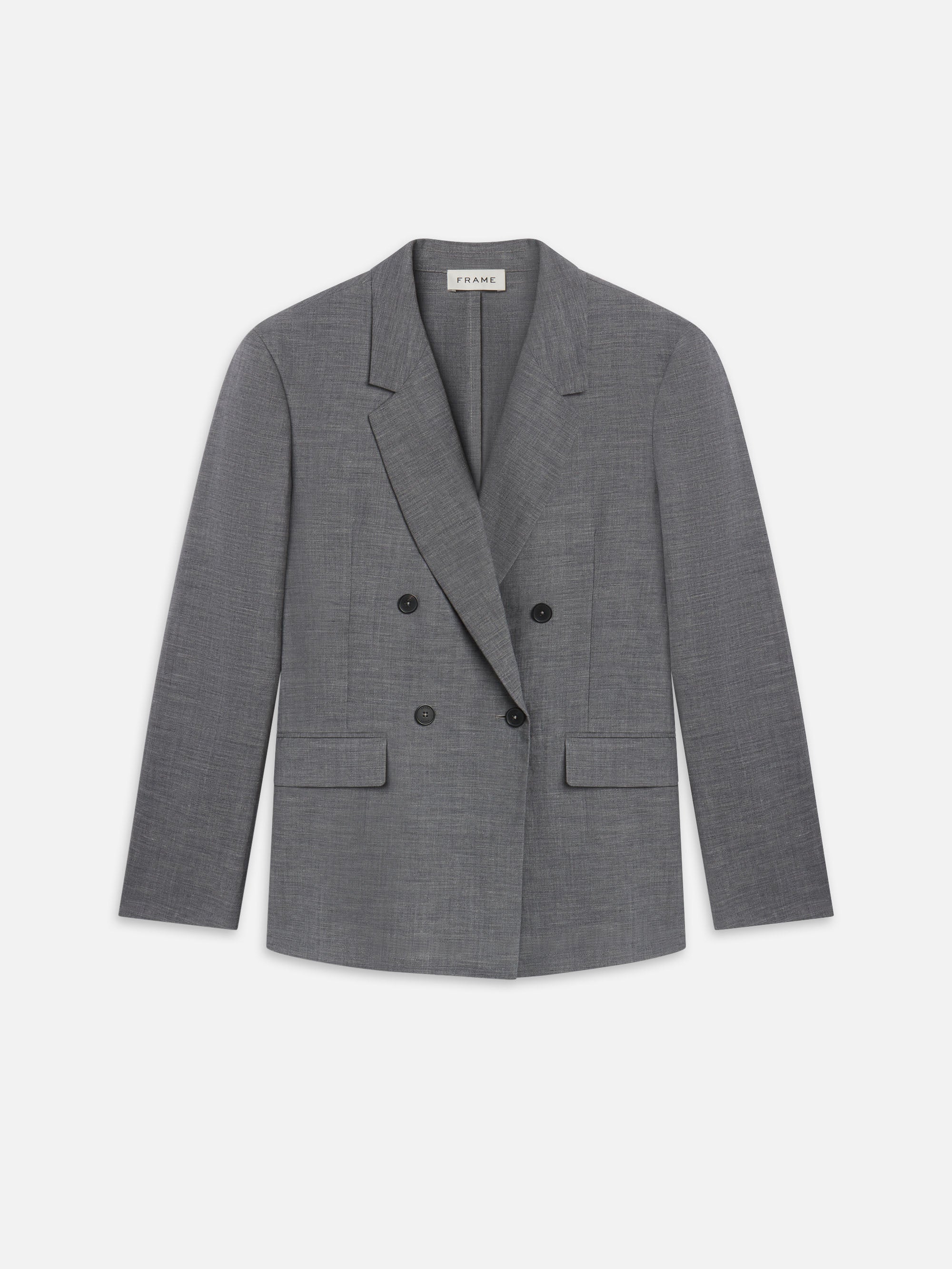 Unlined Double Breasted Blazer -- Grey Melange