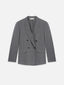 Unlined Double Breasted Blazer -- Grey Melange