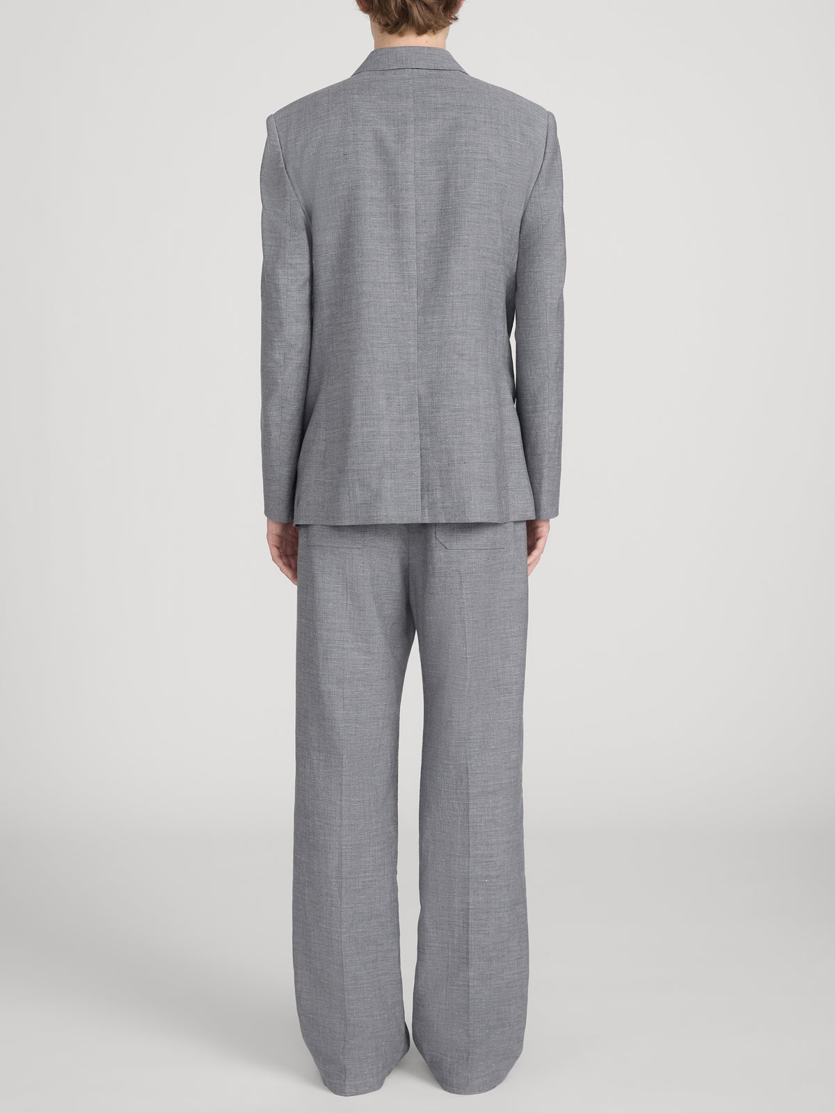 Unlined Double Breasted Blazer -- Grey Melange