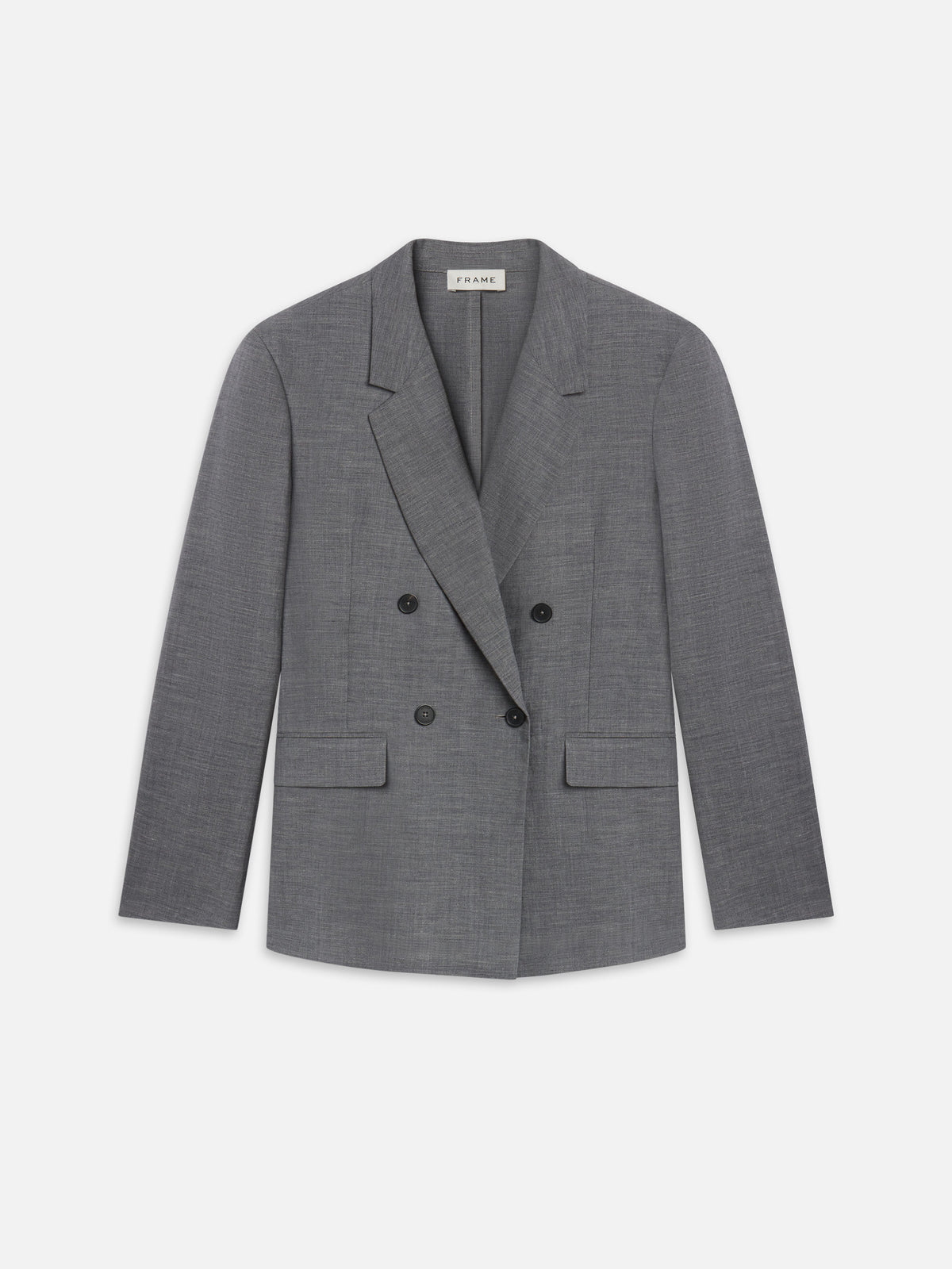 Unlined Double Breasted Blazer -- Grey Melange