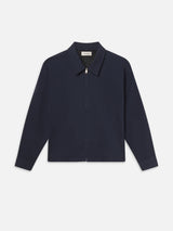 Seersucker Blouson -- Navy