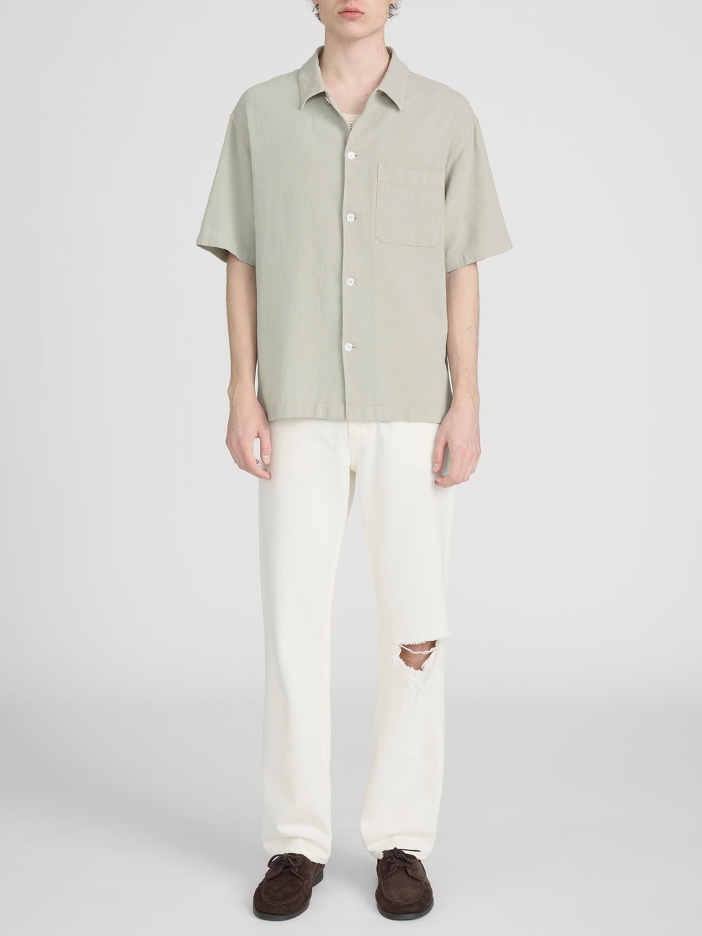 Textured S/S Shirt -- Moss Green Textured S/S Shirt -- Moss Green