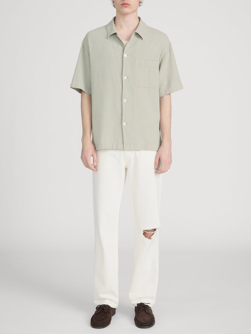 Textured S/S Shirt -- Moss Green