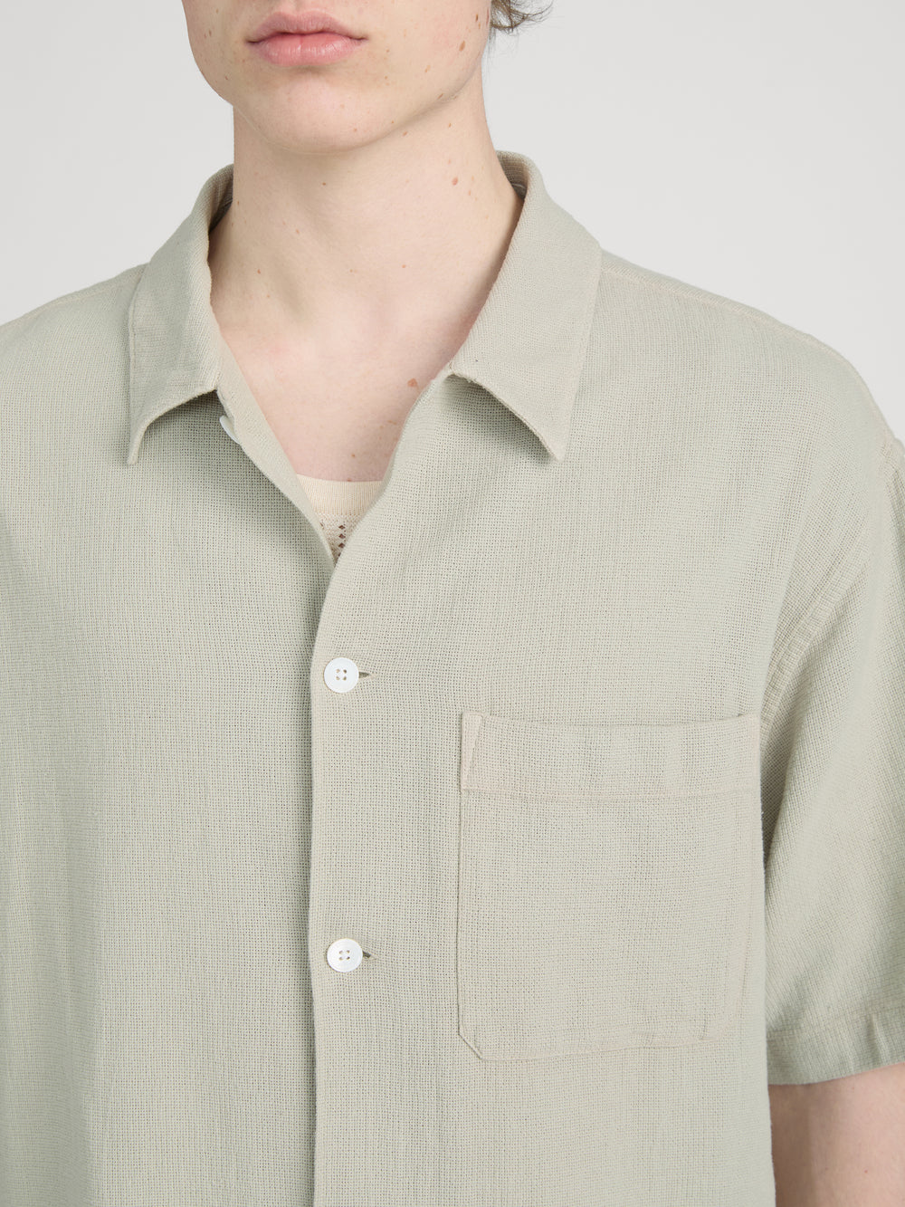 Textured S/S Shirt -- Moss Green Textured S/S Shirt -- Moss Green
