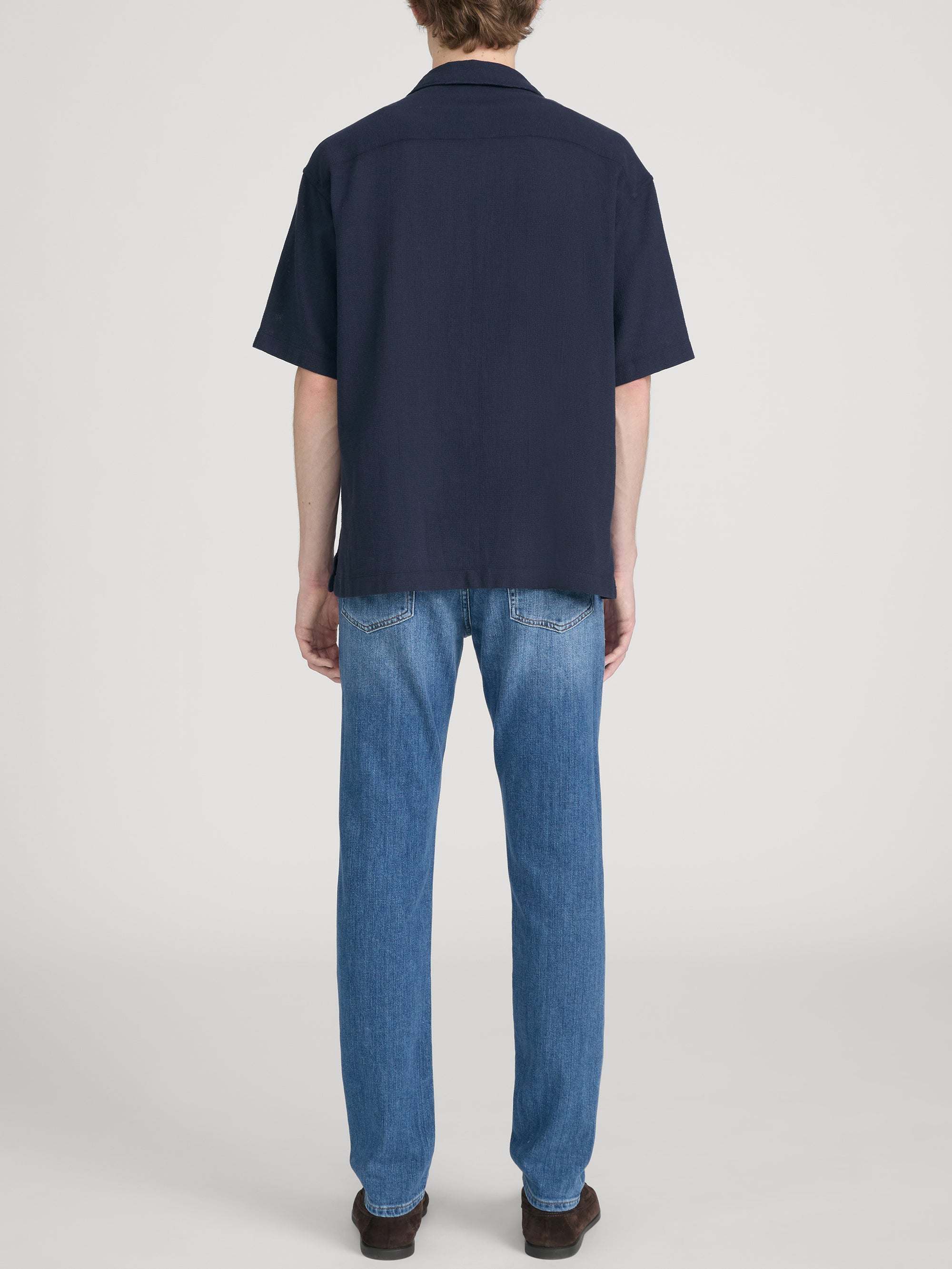 Textured S/S Shirt -- Navy