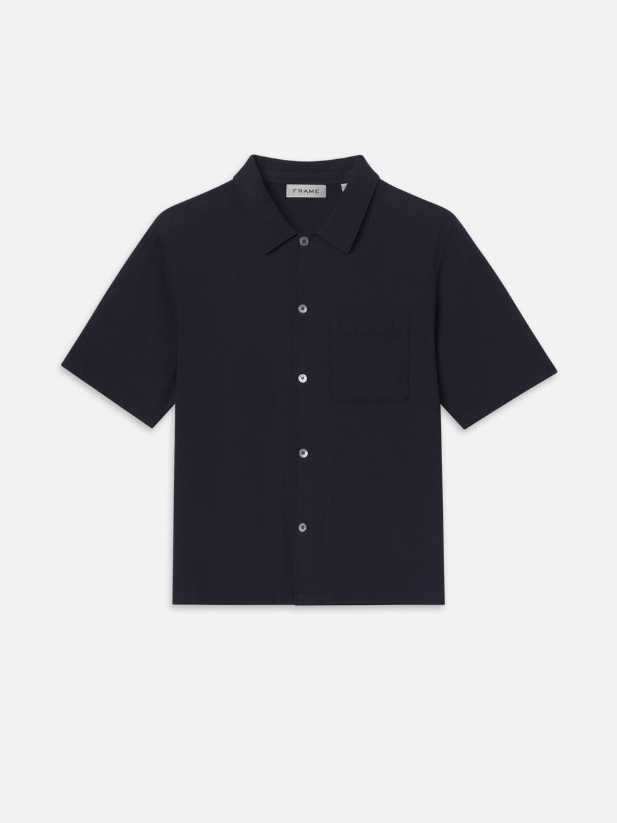 Textured S/S Shirt -- Navy