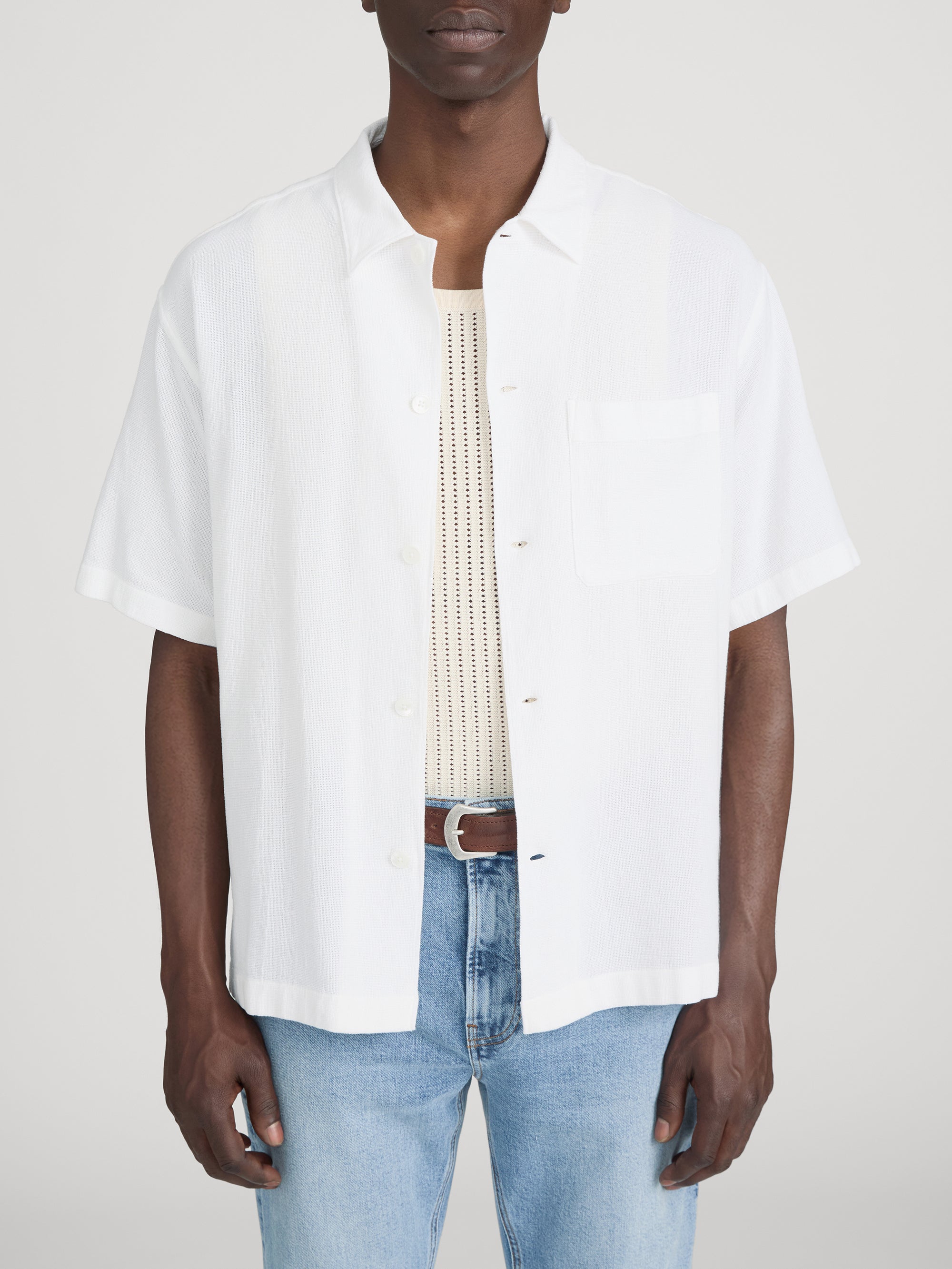 Open Weave Shirt -- White