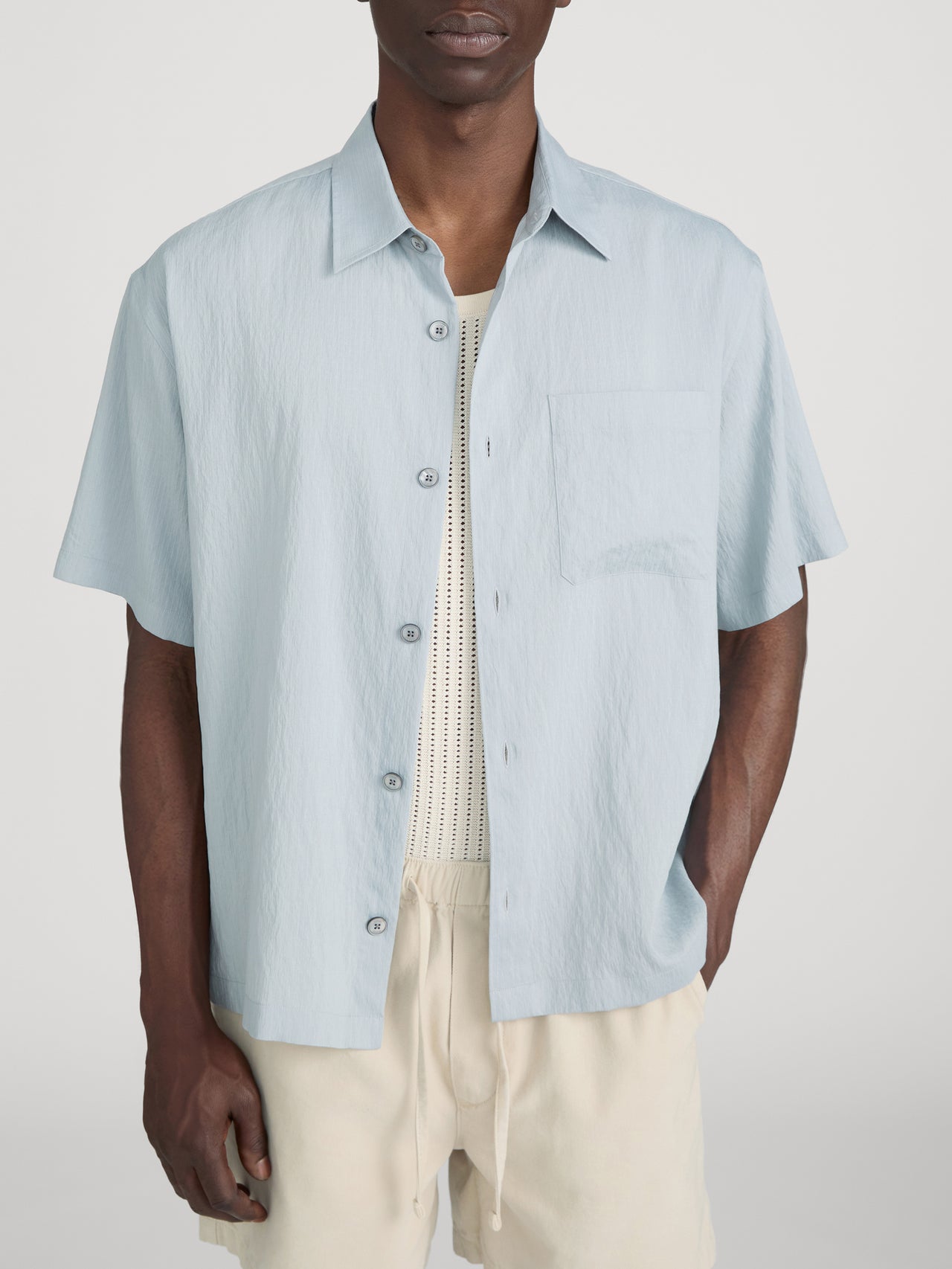 Light Weight Shirt -- Blue Grey Stripe