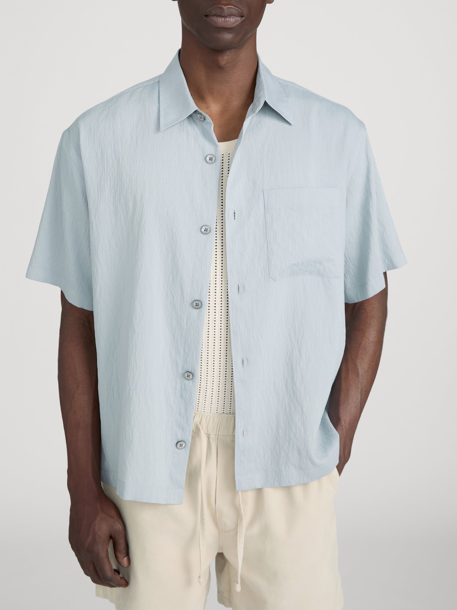 Lightweight Shirt -- Blue Grey Stripe