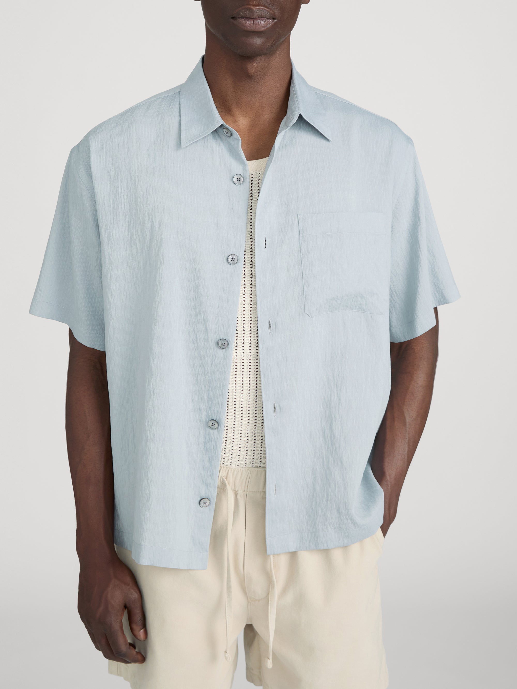 Lightweight Shirt -- Blue Grey Stripe