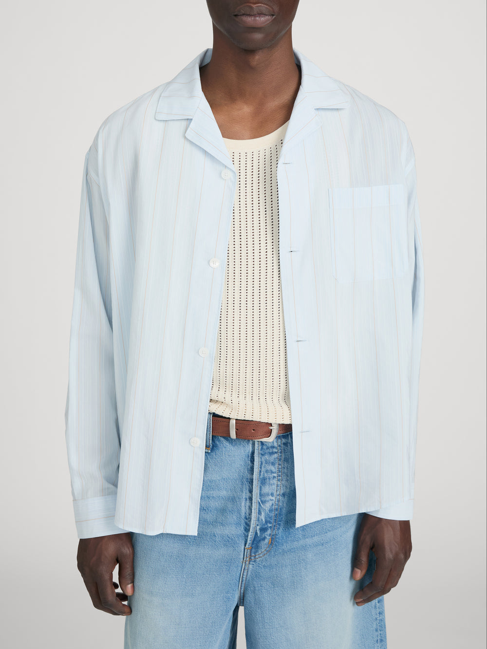 Pyjama Shirt -- Blue Stripe