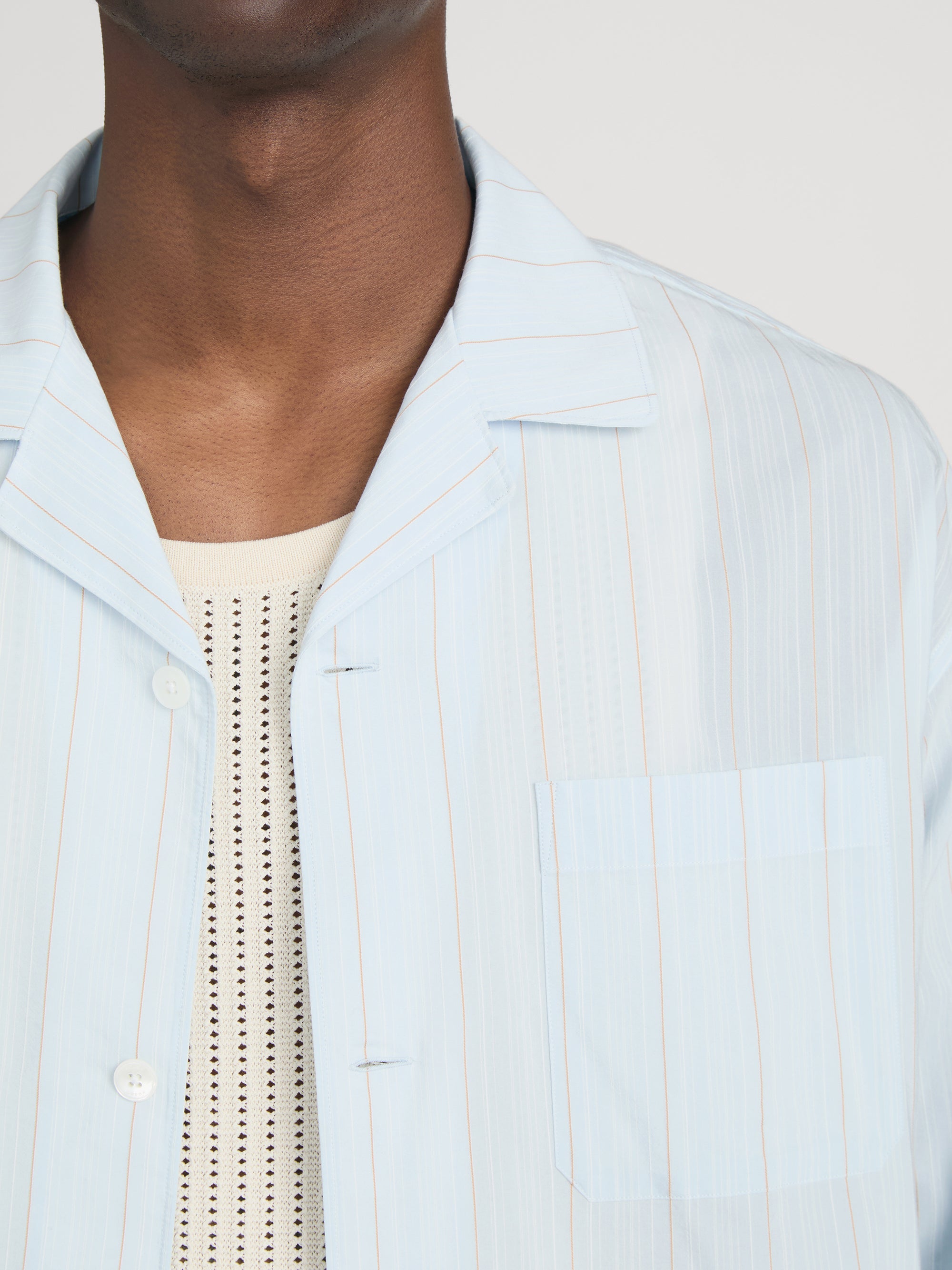 Pyjama Shirt -- Blue Stripe