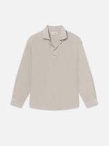 Linen Henley Shirt -- Dusty Beige