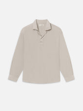 Linen Henley Shirt -- Dusty Beige