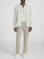 Linen Blend Stripe Shirt -- Khaki Ecru Stripe