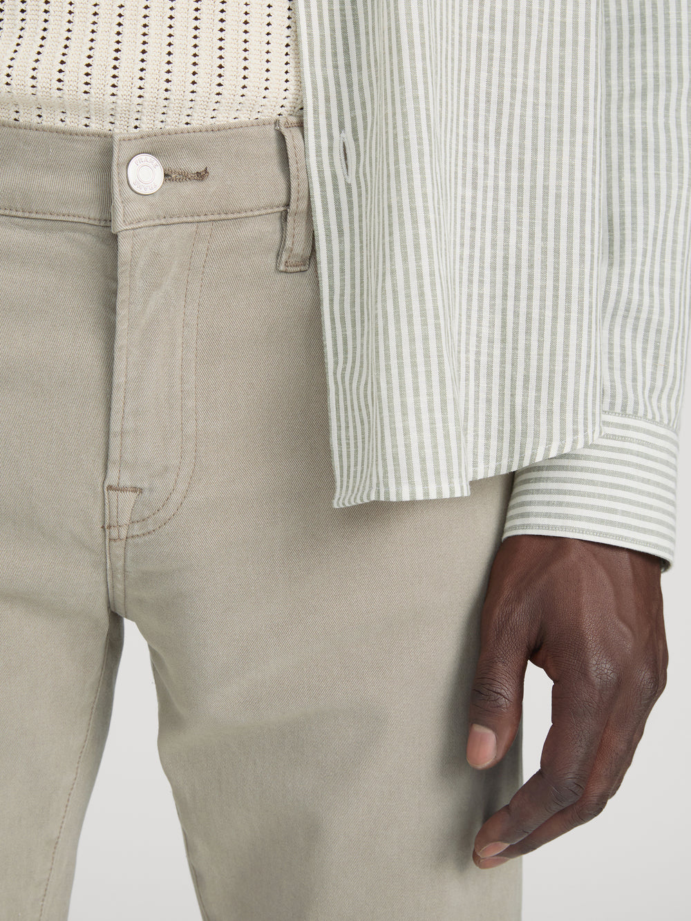 L'Homme Slim Brushed Twill -- Stone Grey