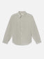 Linen Blend Stripe Shirt -- Khaki Ecru Stripe