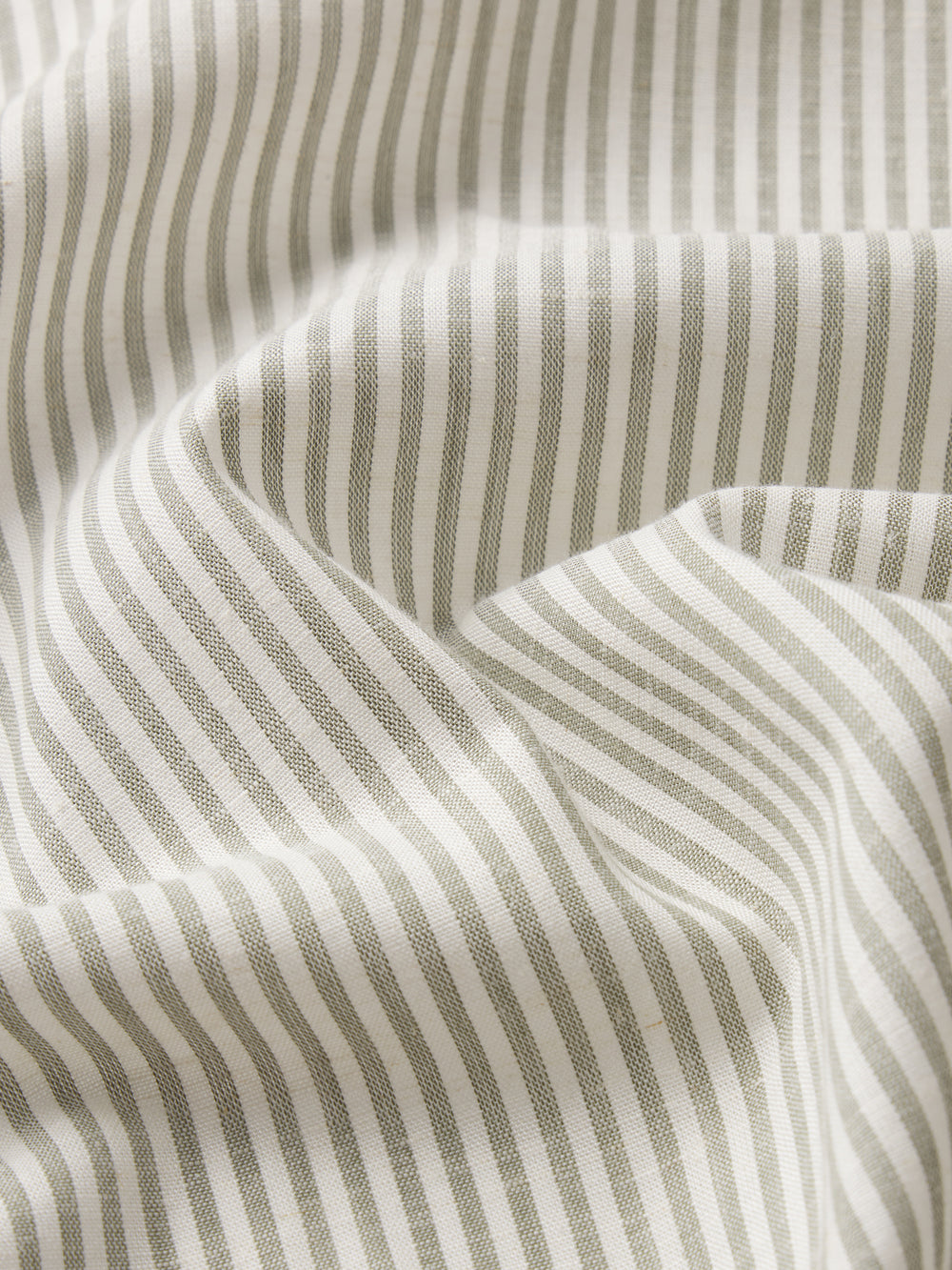 Linen Blend Stripe Shirt -- Khaki Ecru Stripe