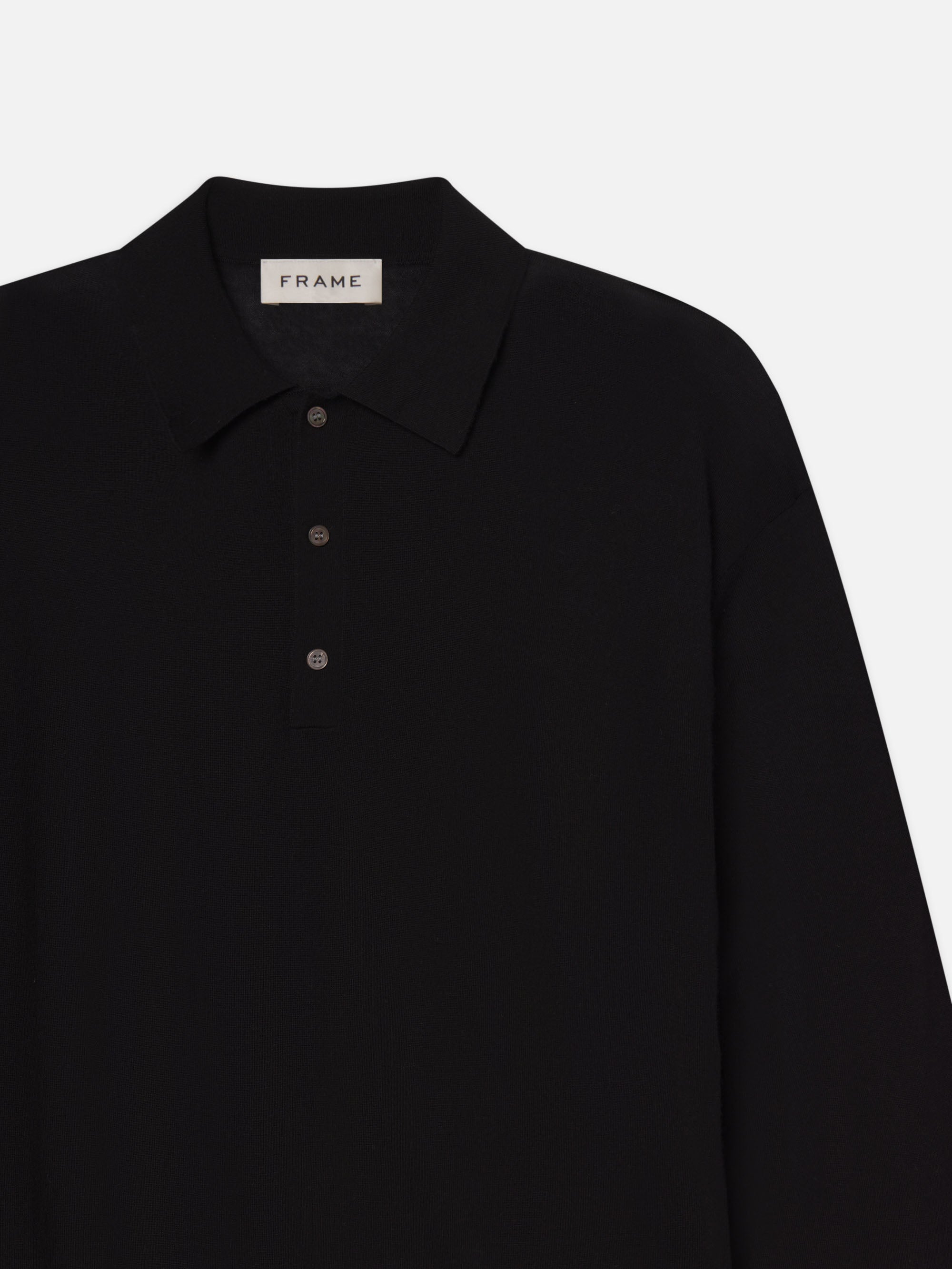 SUPERFINE POLO SWEATER BLACK
