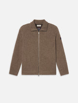 The Society Archive Zip-Up Cardigan Sweater -- Mocha