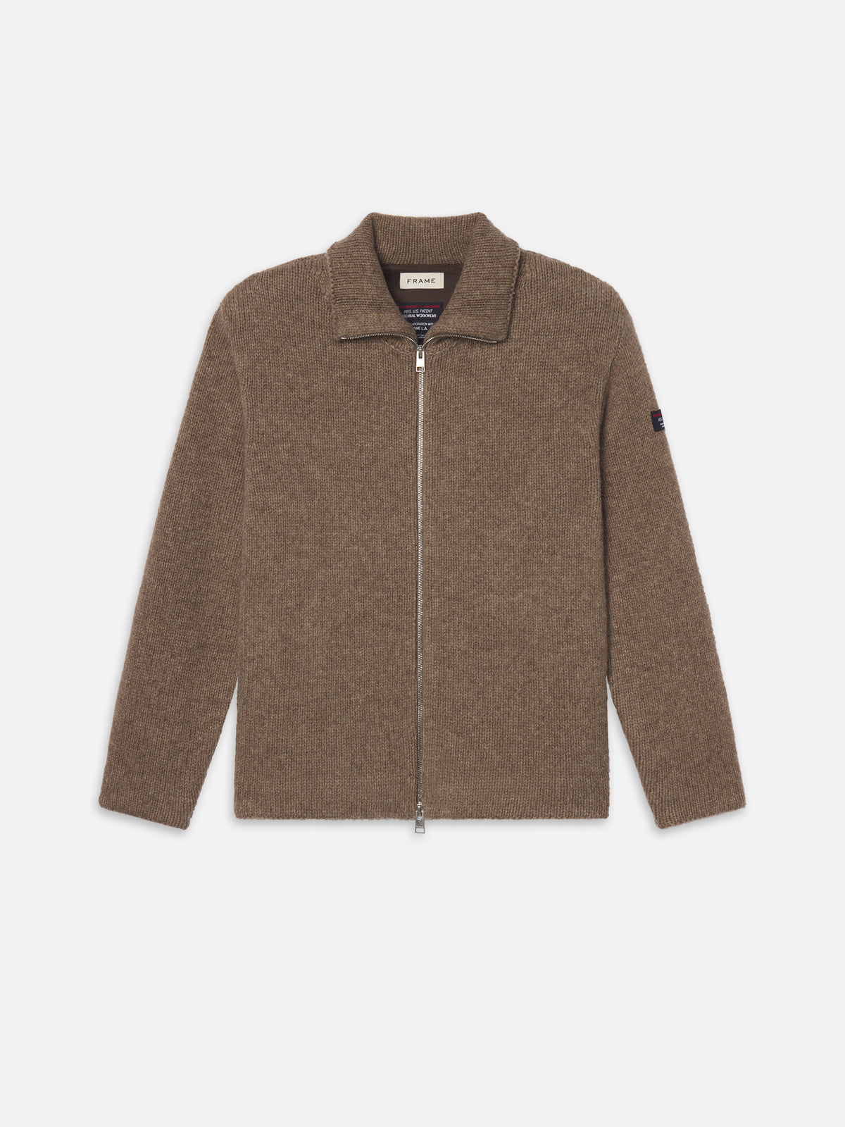 The Society Archive Zip-Up Cardigan Sweater -- Mocha
