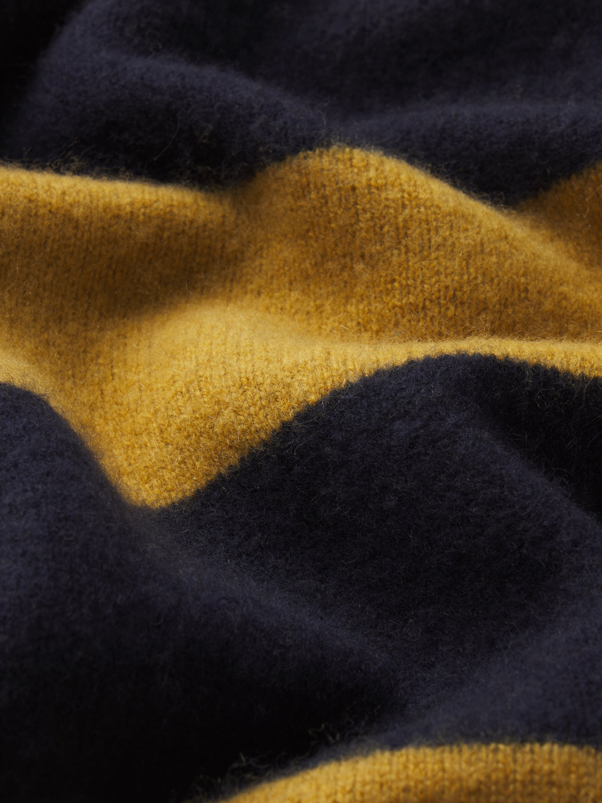 The Society Archive Rugby Polo Sweater -- Navy/Dark Yellow Stripe