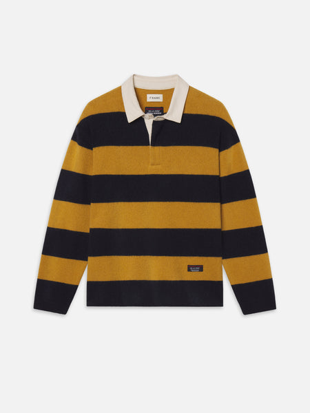 トップス bonny online polo swag archive The Society Archive Rugby Polo Sweater -- Navy/Dark Yellow Stripe