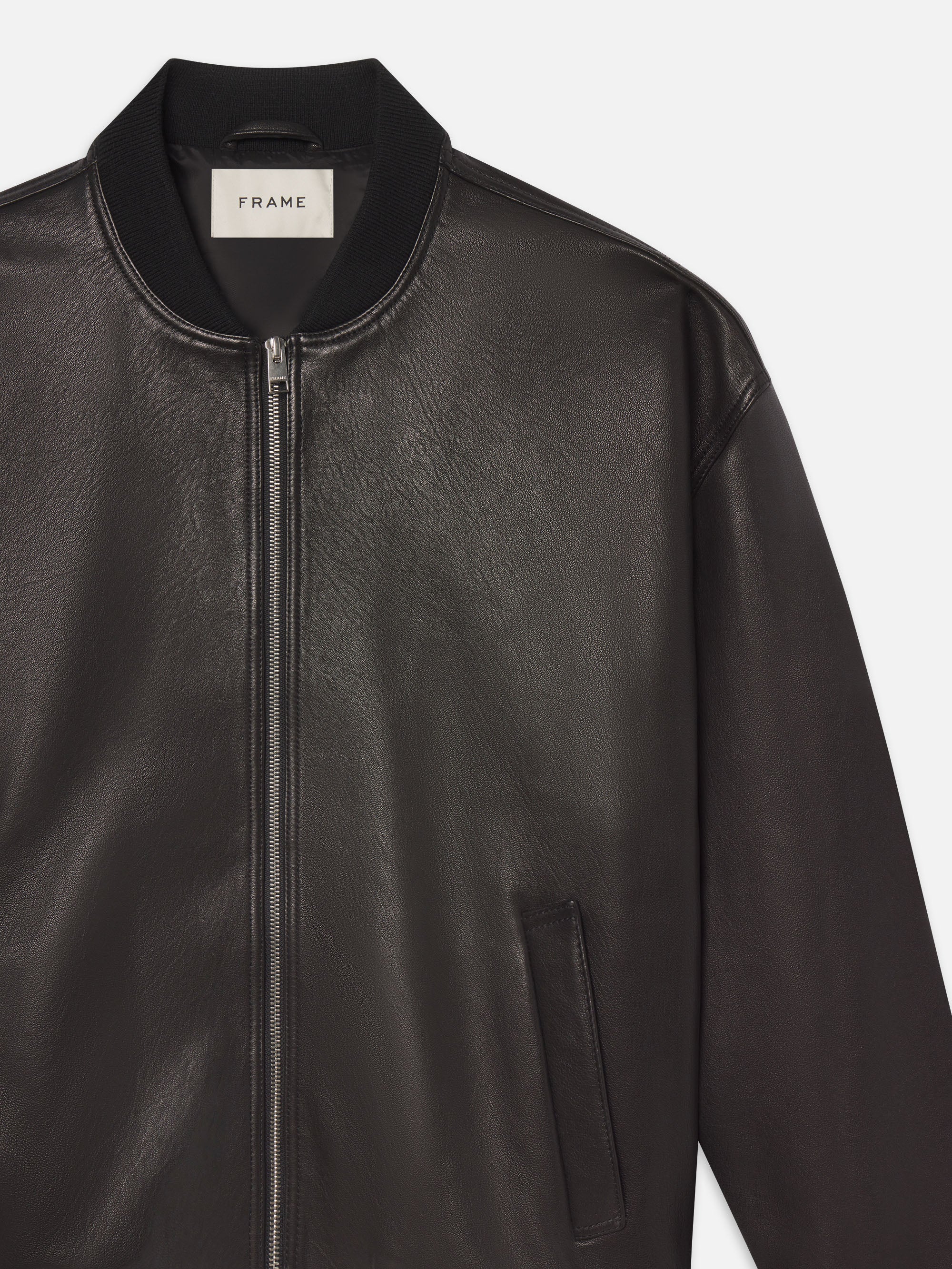 LEATHER BOMBER BLACK