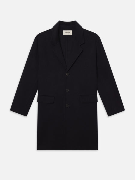 DOUBLE FACE WOOL OVERCOAT DARK NAVY