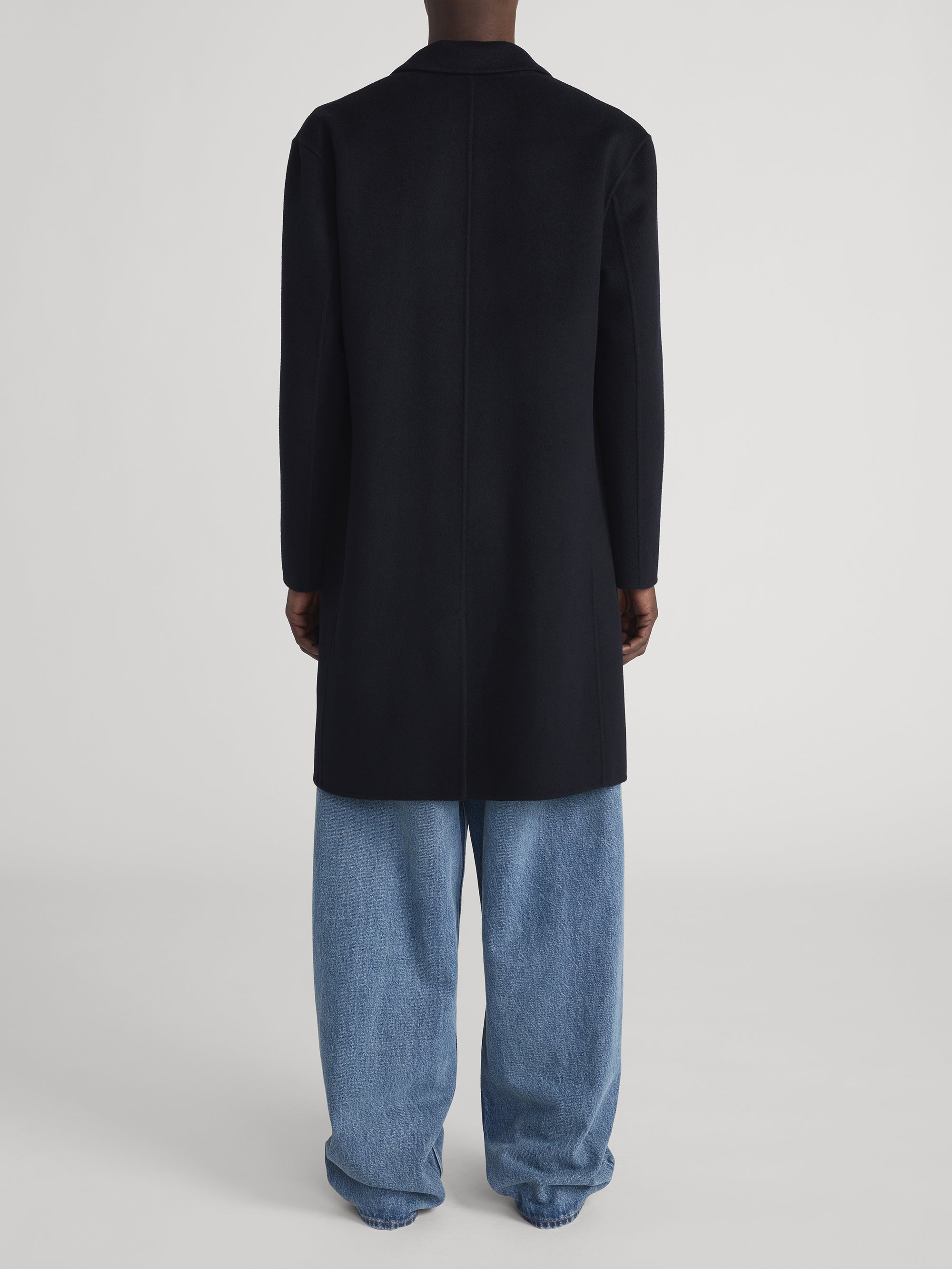 DOUBLE FACE WOOL OVERCOAT DARK NAVY