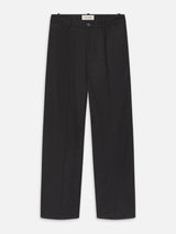Pinstripe Wide Leg Trousers -- Dark Grey