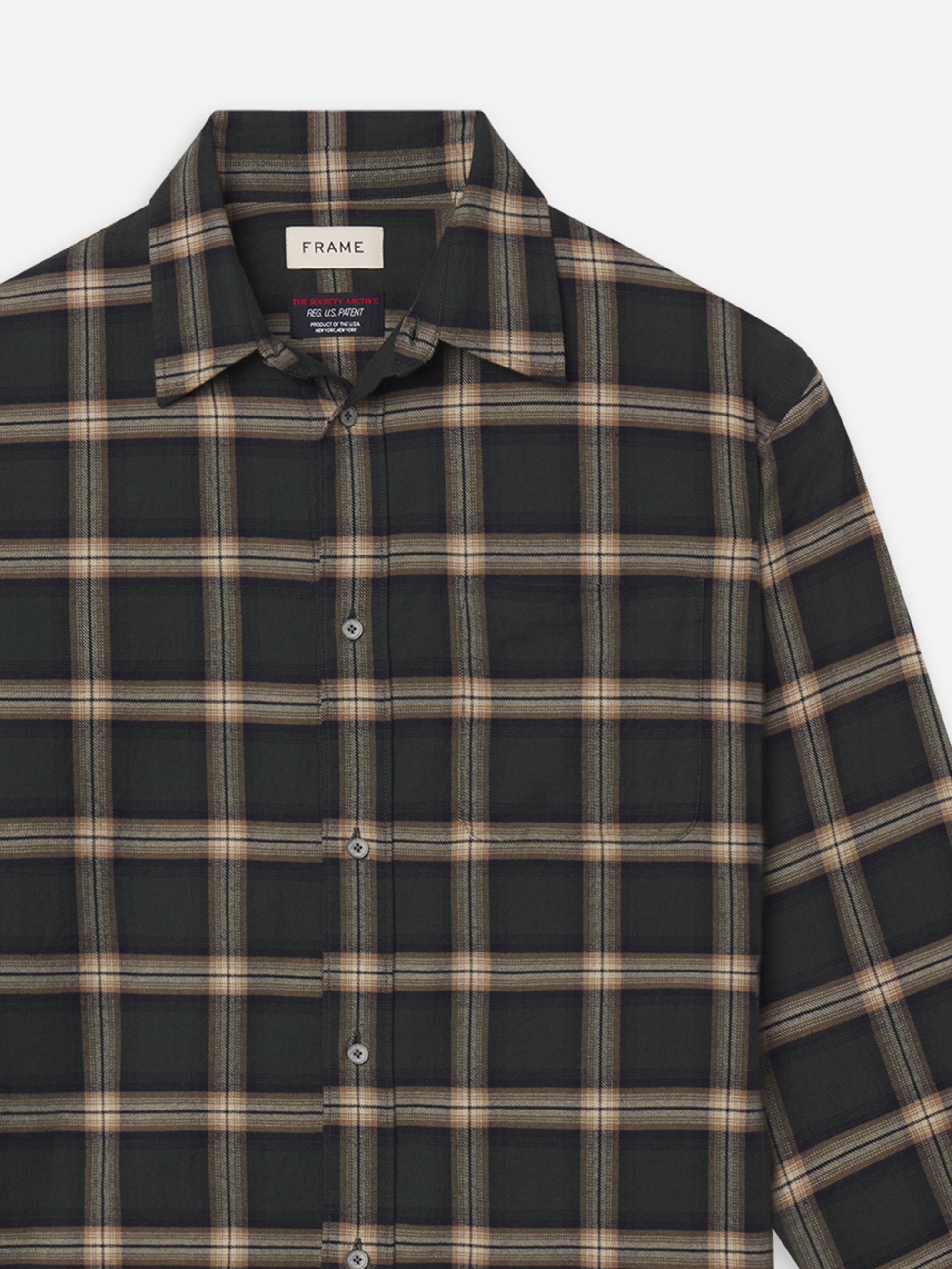 THE SOCIETY ARCHIVE VINTAGE PLAID SHIRT BEIGE PLAID